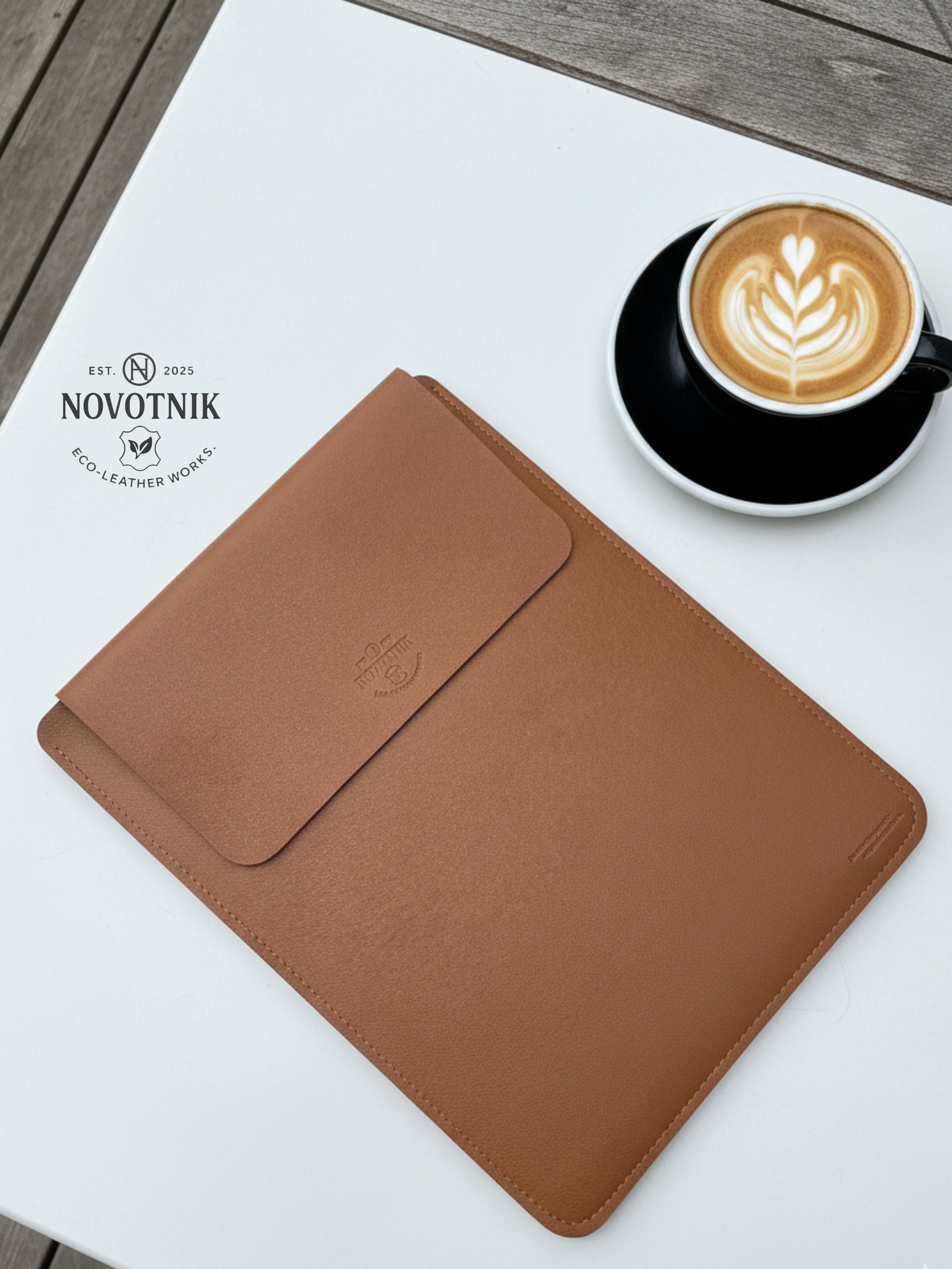 Brown sleeve case for Mac